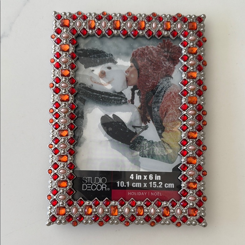 Studio Decor Red and Silver Geometric Accent Picture Frame